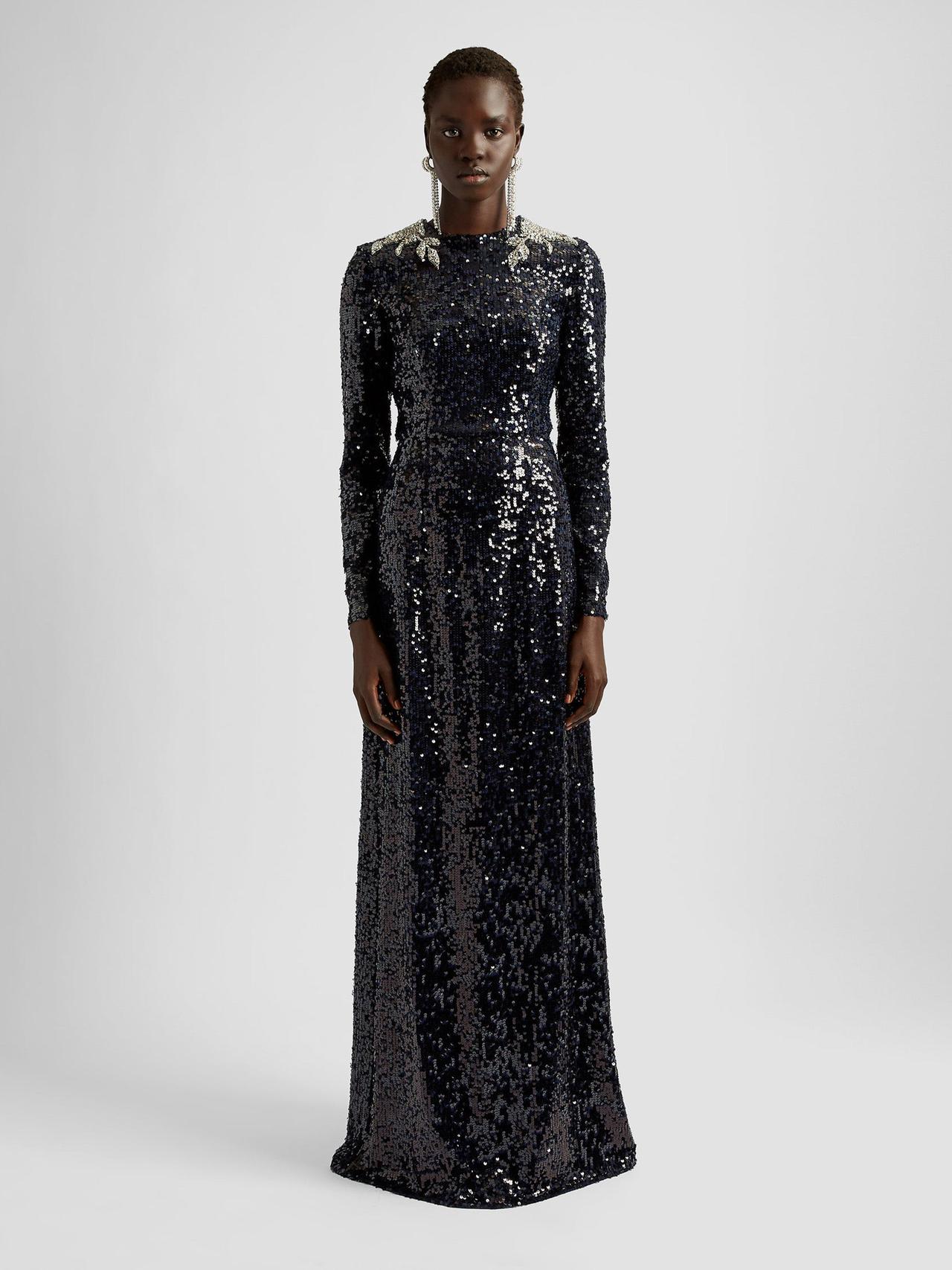 Long sleeve sequin gown PF24_F1G905_NSX Erdem    - Collagerie