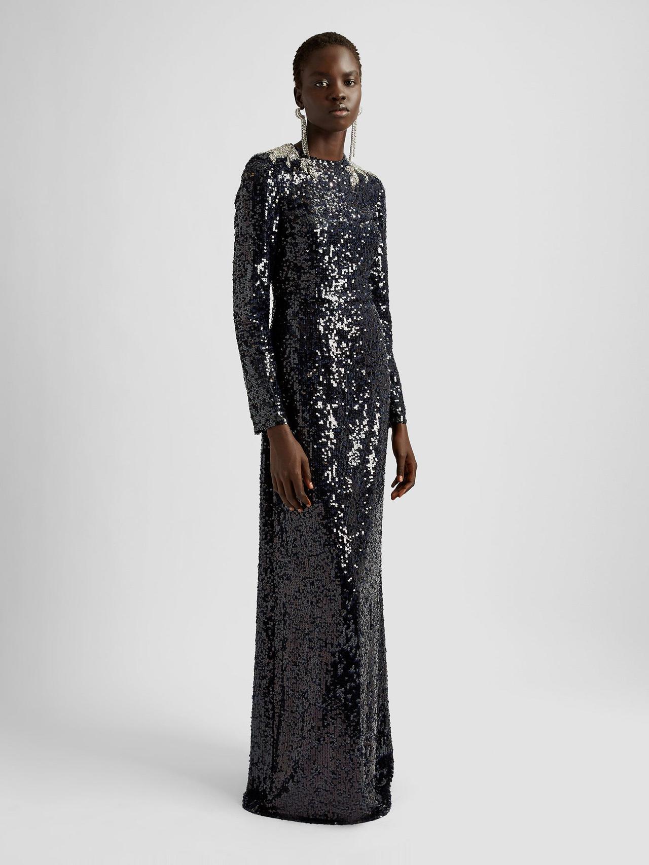 Long sleeve sequin gown PF24_F1G905_NSX Erdem    - Collagerie