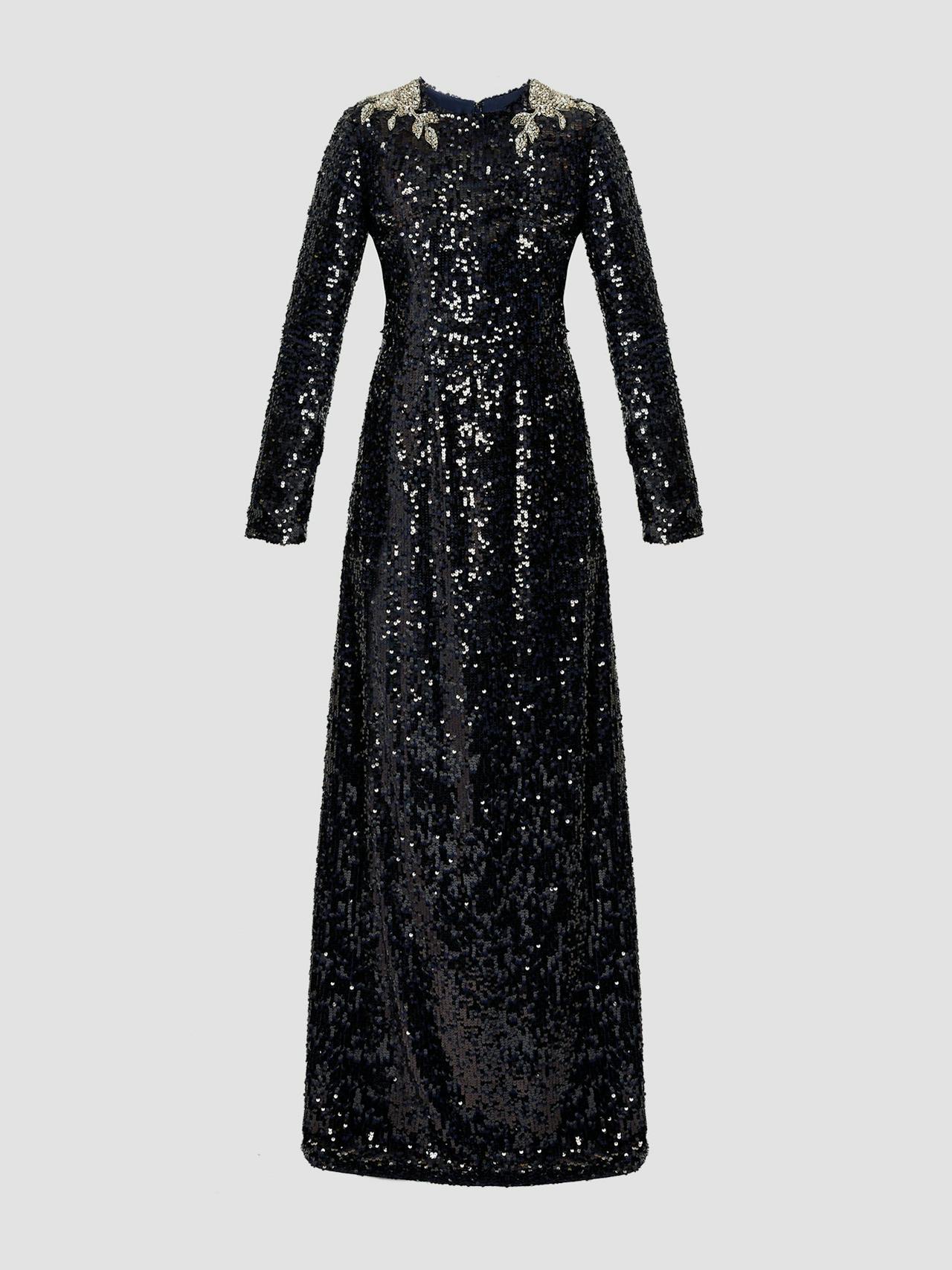 Long sleeve sequin gown