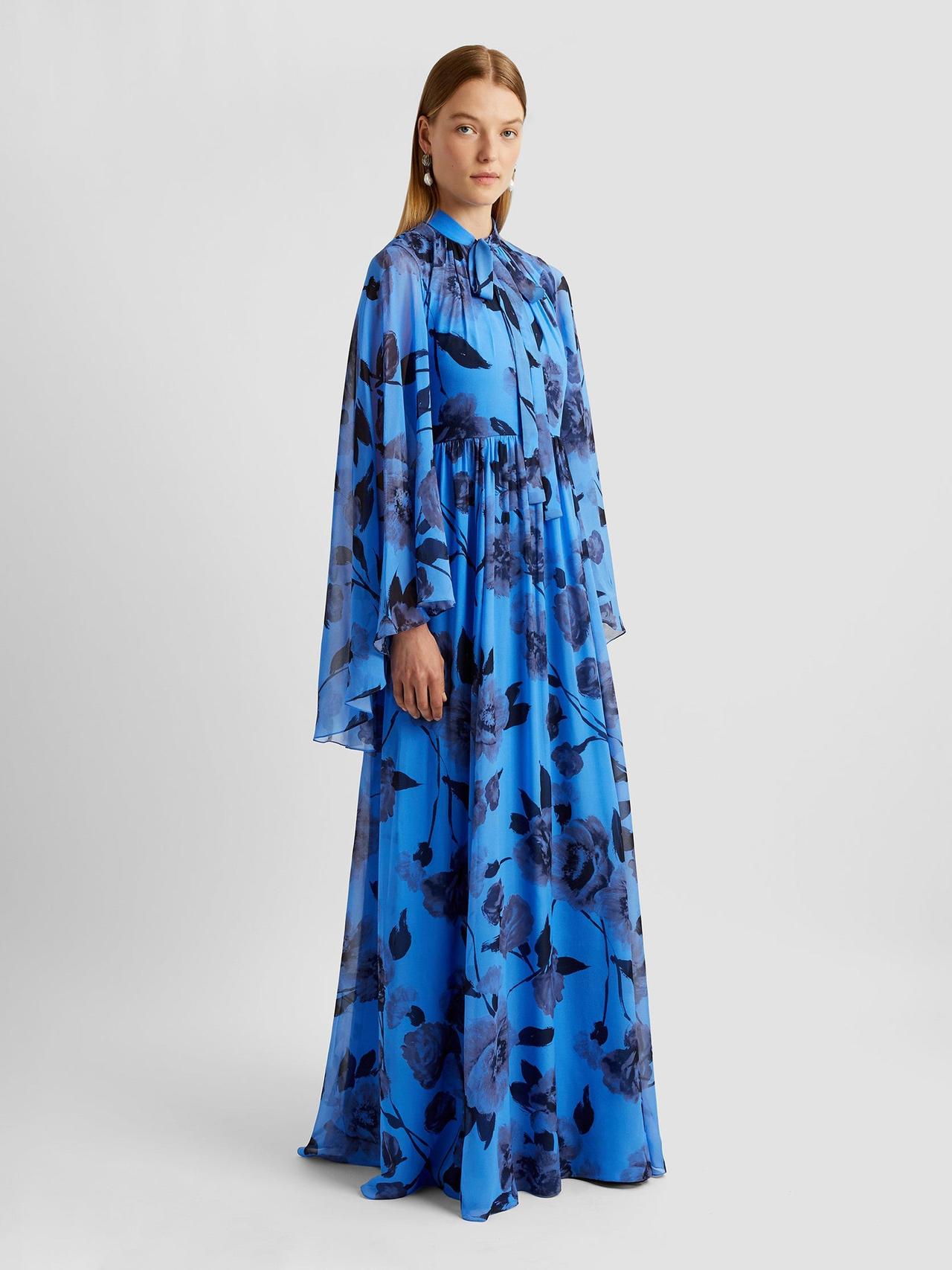 Blue long sleeve gown PF24_F1G907_BLVSV Erdem    - Collagerie