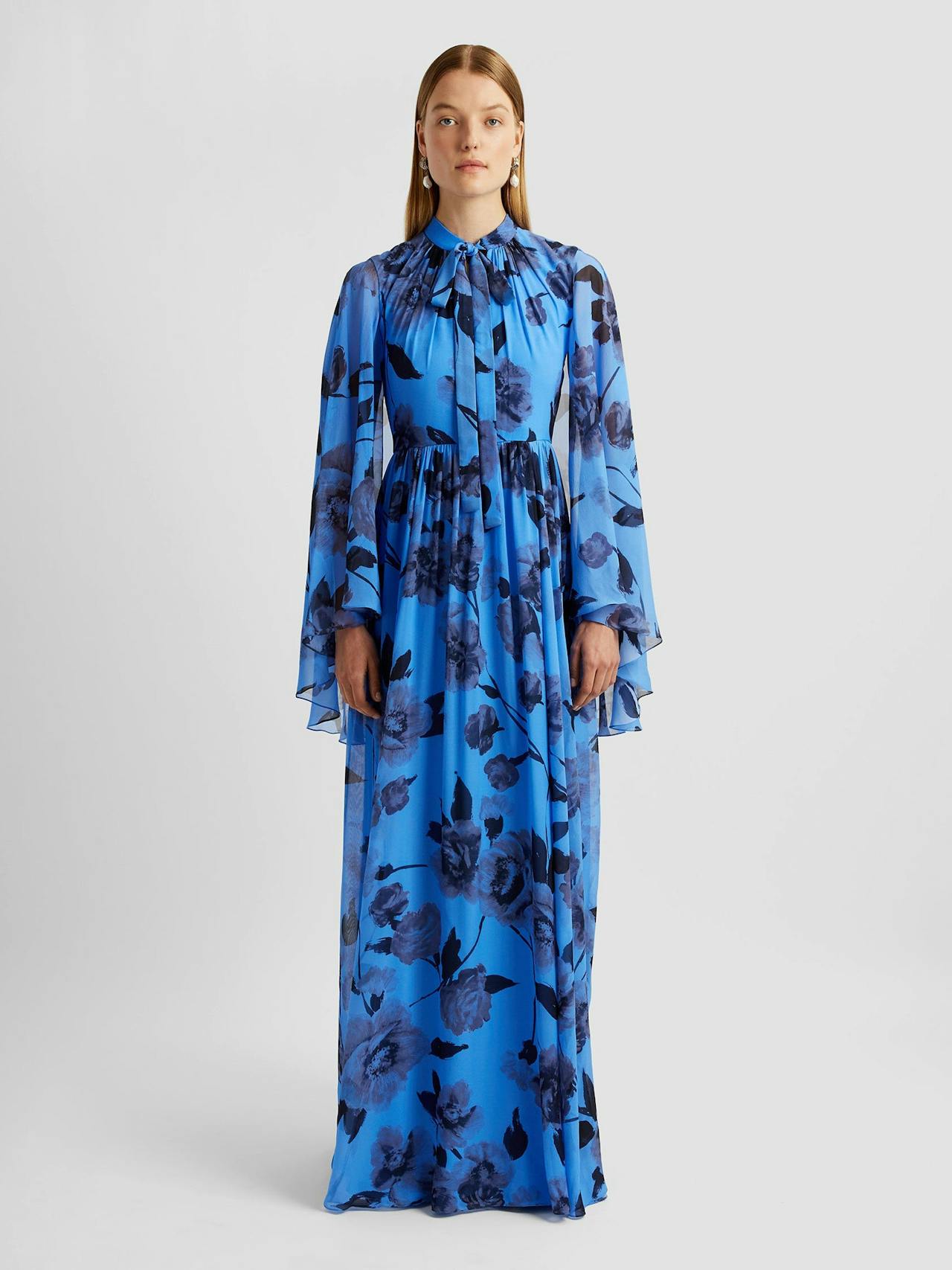 Blue long sleeve gown PF24_F1G907_BLVSV Erdem    - Collagerie