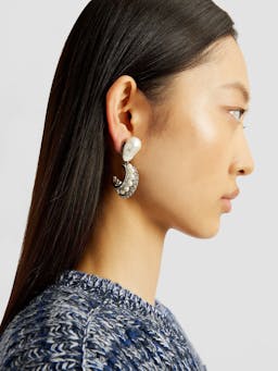 Crystal hoop drop earrings PF24_F1JE6_SPCP Erdem    - Collagerie