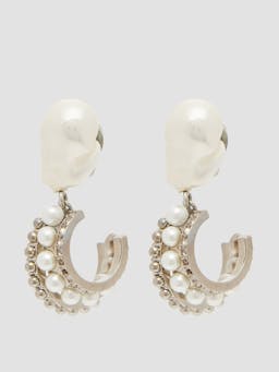 Crystal hoop drop earrings PF24_F1JE6_SPCP Erdem    - Collagerie