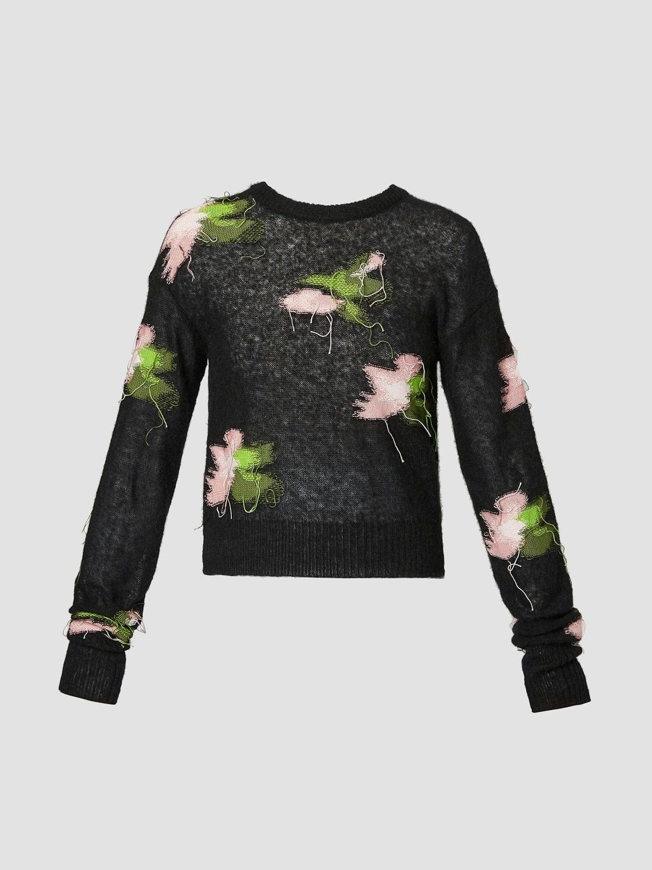 Black Intarsia jumper PF24_F1KT7_BFKM Erdem    - Collagerie