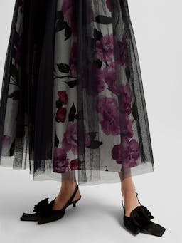 Midi skirt with tulle overlay PF24_F1S8_PIVCF Erdem    - Collagerie