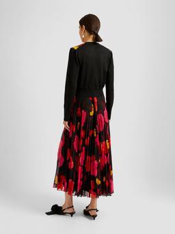 Red and black pleated midi skirt PF24_F1S900_BVPV Erdem    - Collagerie