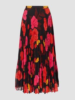 Red and black pleated midi skirt PF24_F1S900_BVPV Erdem    - Collagerie