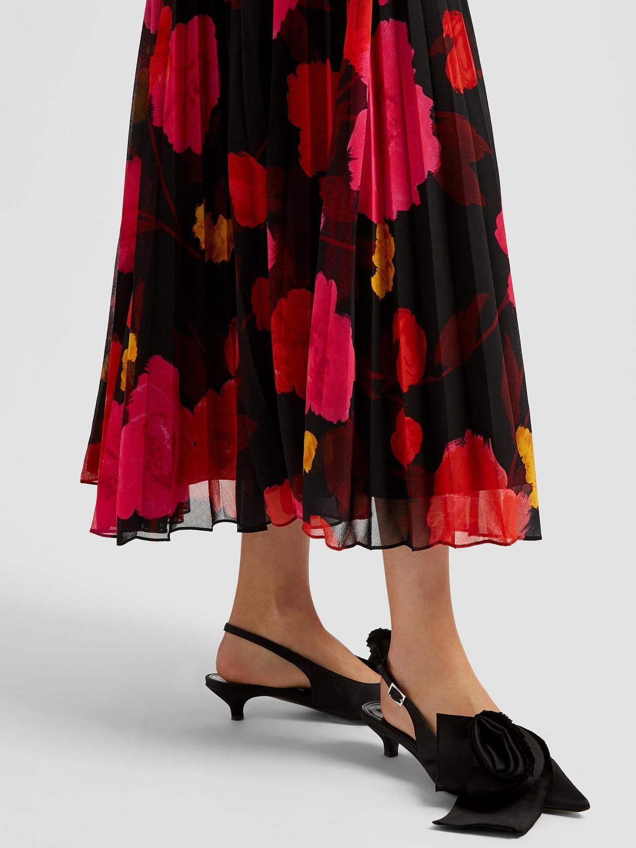 Red and black pleated midi skirt PF24_F1S900_BVPV Erdem    - Collagerie