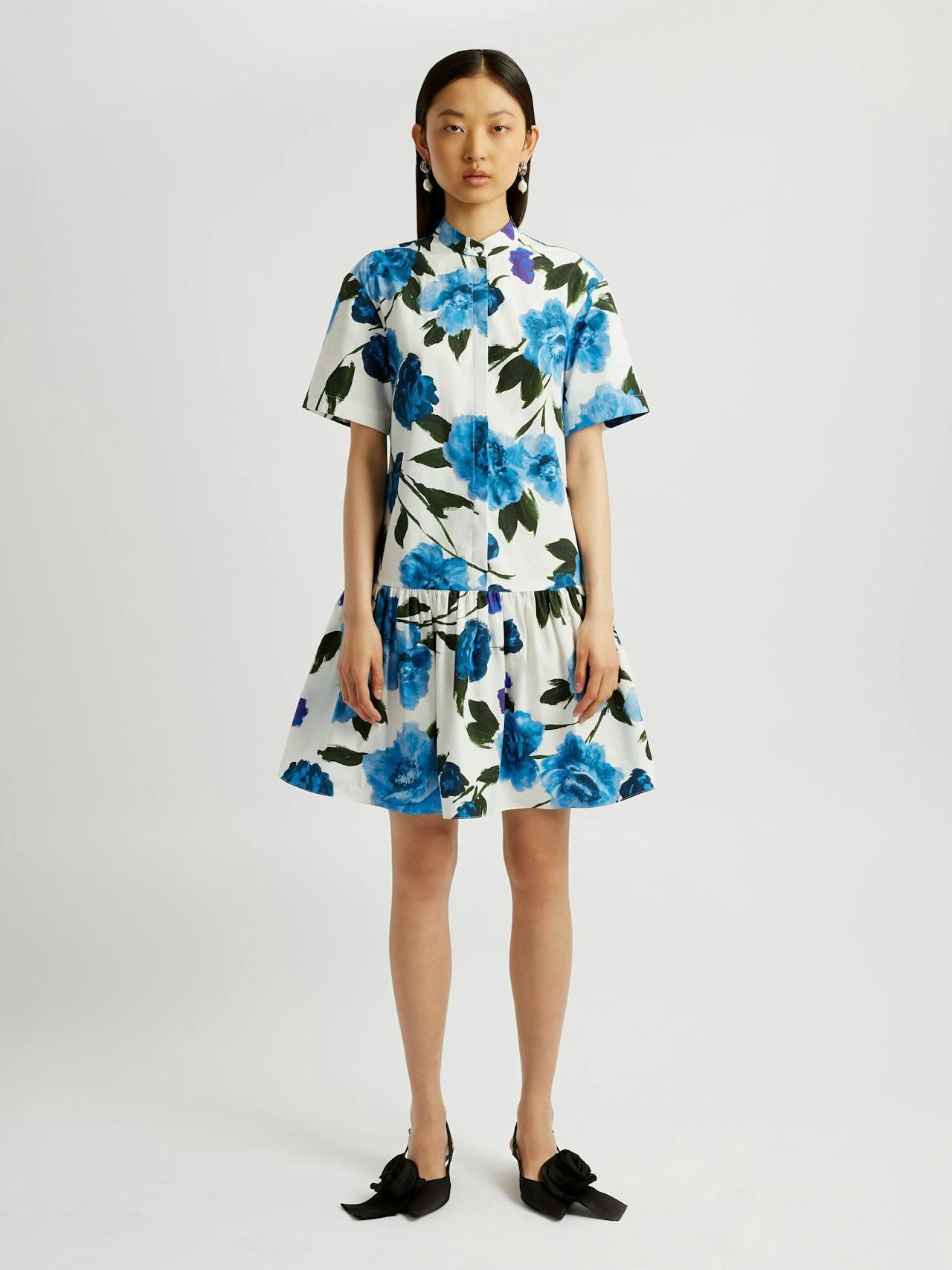 Short sleeve short shirt dress PF24_R1D32_WBVHCP Erdem    - Collagerie