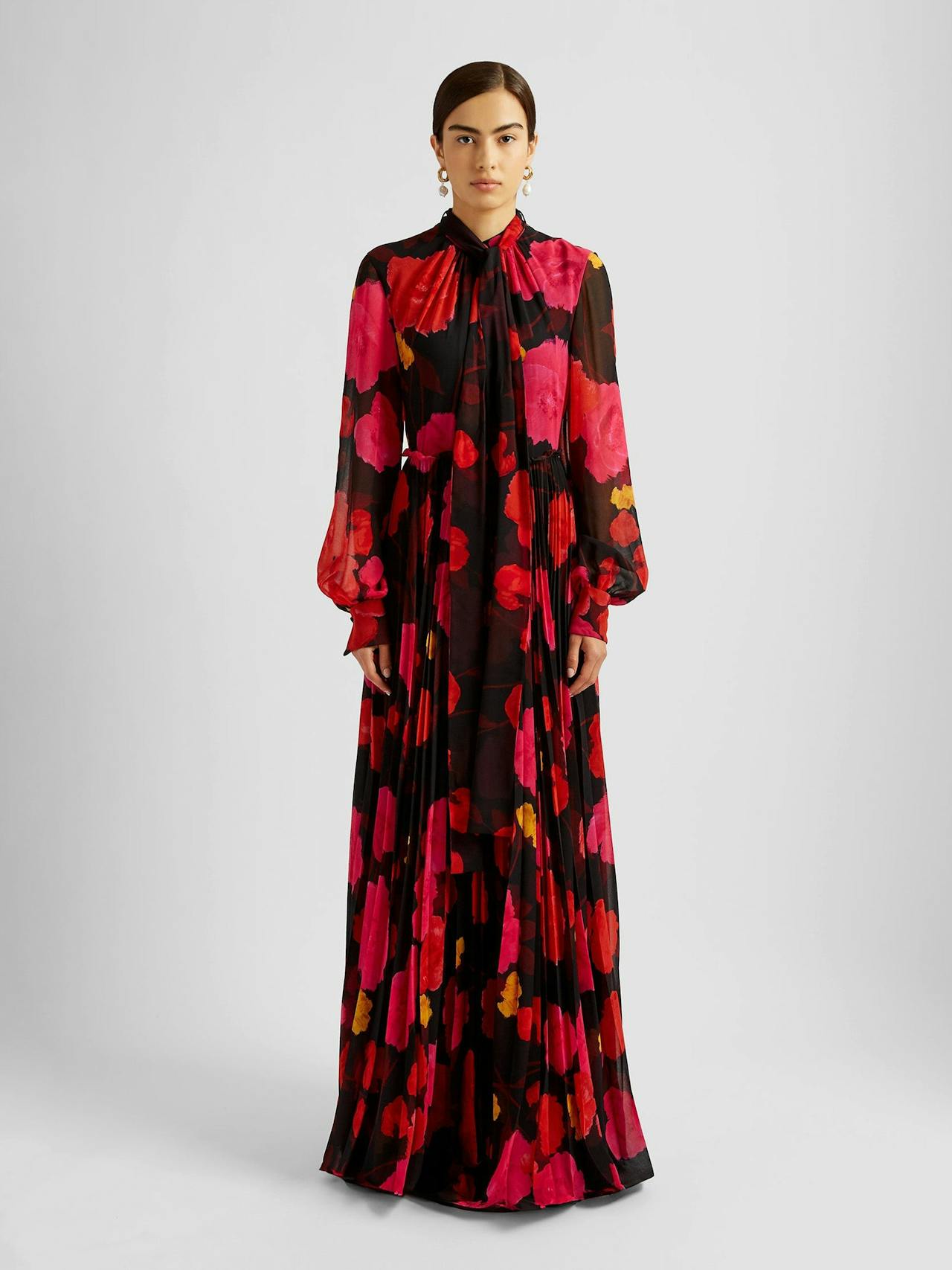 Long sleeve gown with pleated skirt PF24_R1G4_BVPV Erdem    - Collagerie