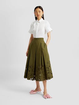 Volume hem pleat detail skirt PF24_R1S2_GCCB Erdem    - Collagerie