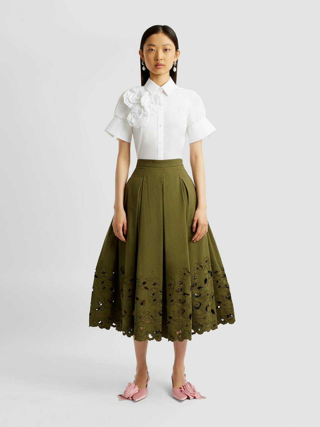 Volume hem pleat detail skirt PF24_R1S2_GCCB Erdem    - Collagerie