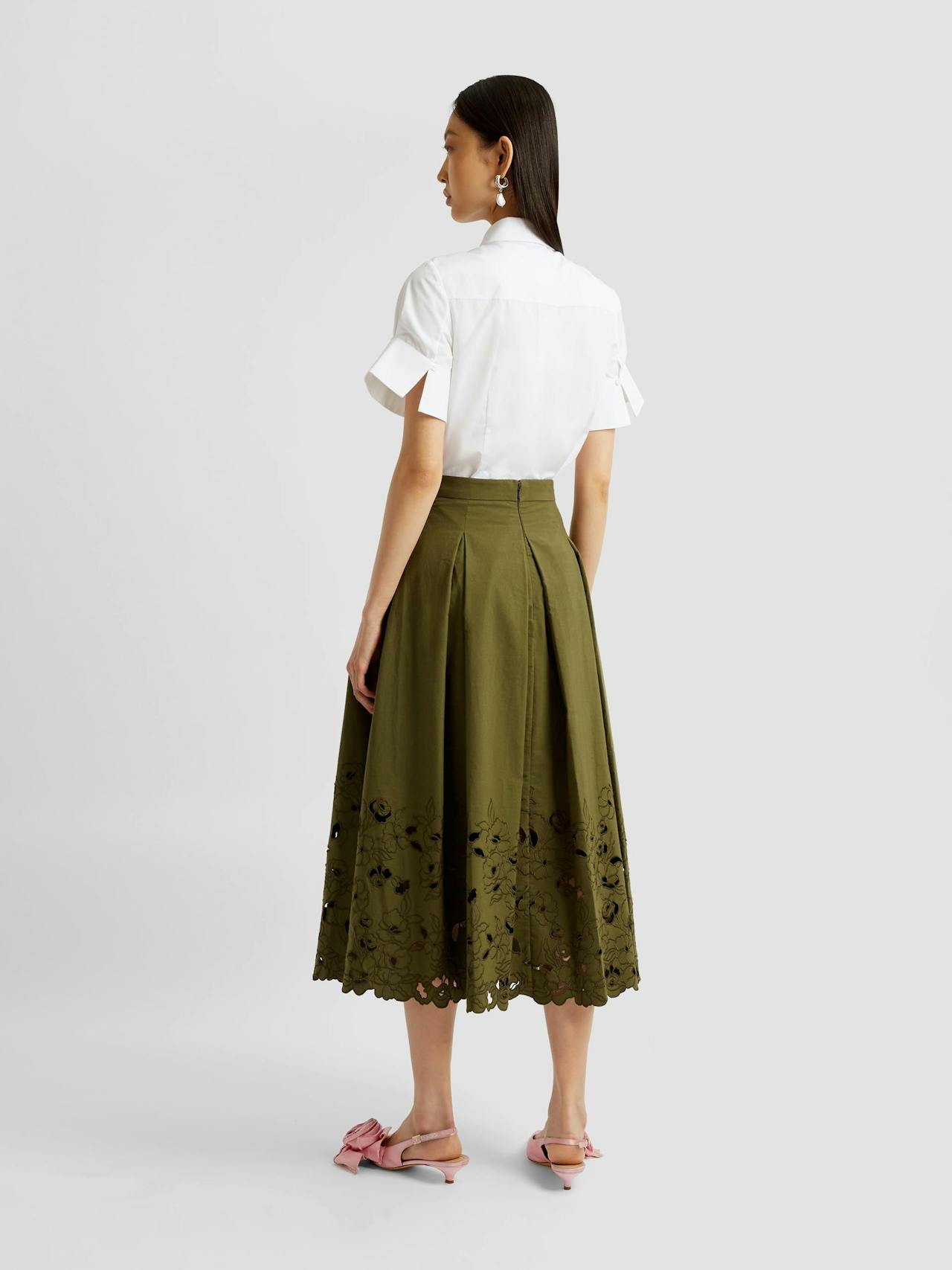 Volume hem pleat detail skirt PF24_R1S2_GCCB Erdem    - Collagerie