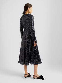 Navy long sleeve midi dress PF24_W0D28_NS Erdem    - Collagerie