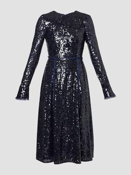 Navy long sleeve midi dress PF24_W0D28_NS Erdem    - Collagerie