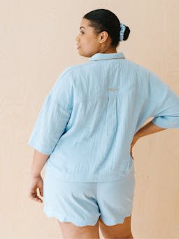 Cotton pyjamas in blue scallop Sleepwear TBCo    - Collagerie