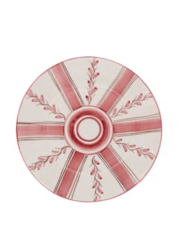 Rose stripe dessert plate Interiors Carolina Irving & Daughters    - Collagerie