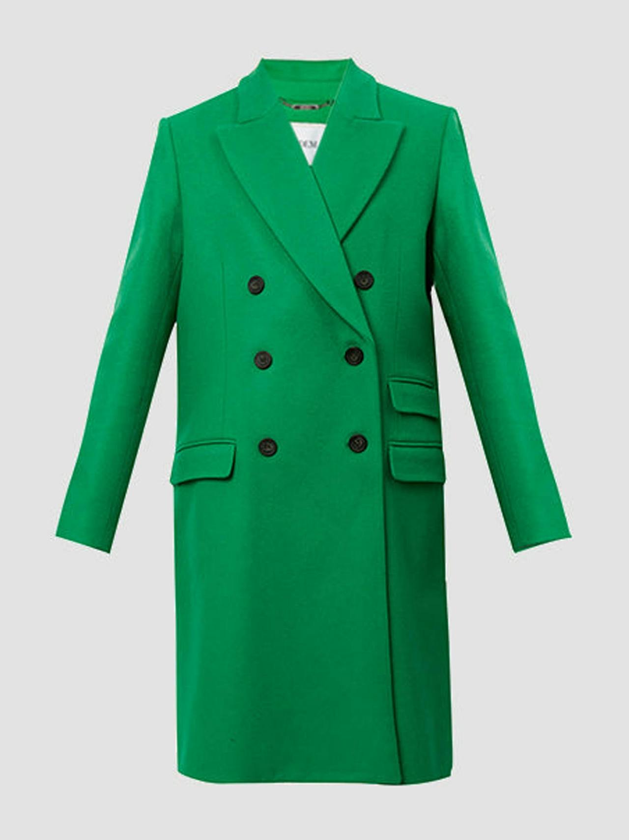 Green double breasted coat