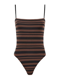 Nutmeg stripe petite square maillot Womens Swimwear - One Pieces Matteau    - Collagerie