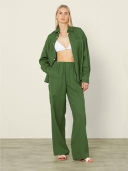 The palazzo hemp, green Trousers With Nothing Underneath    - Collagerie