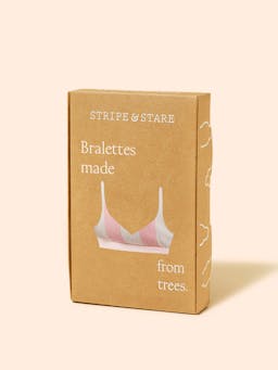 Pale pink stripe lace bralette Lace Bralette Stripe & Stare    - Collagerie