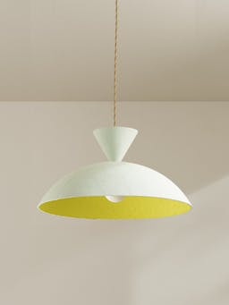 Cloche pendant light Interiors Palefire UK Caledon Green and Citrine Yellow  - Collagerie