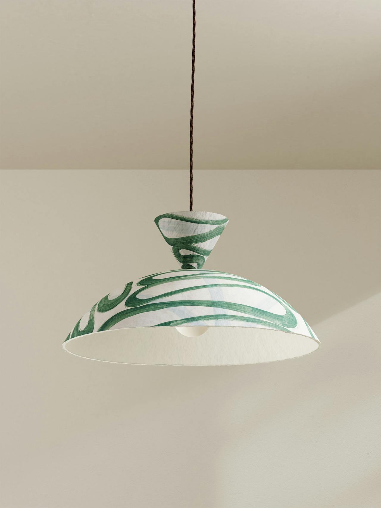 Cloche pendant light Interiors Palefire EU Green Serpent  - Collagerie