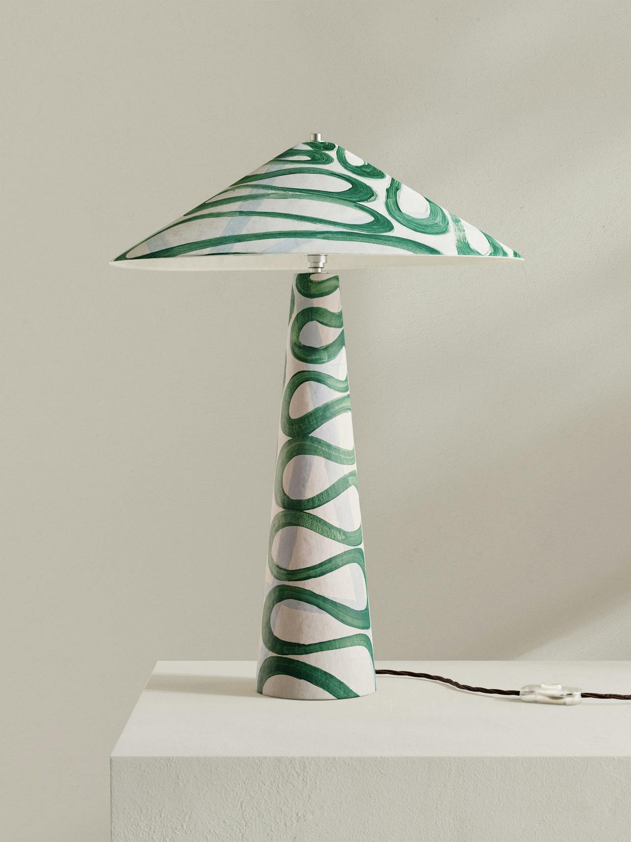 Parasol table lamp Interiors Palefire EU Mint Serpent  - Collagerie