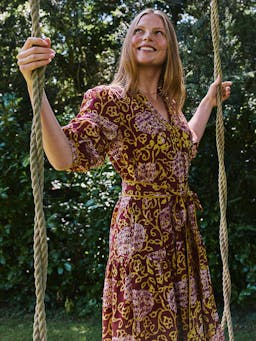 Earthen jungle Marina dress Dresses Pink City Prints    - Collagerie