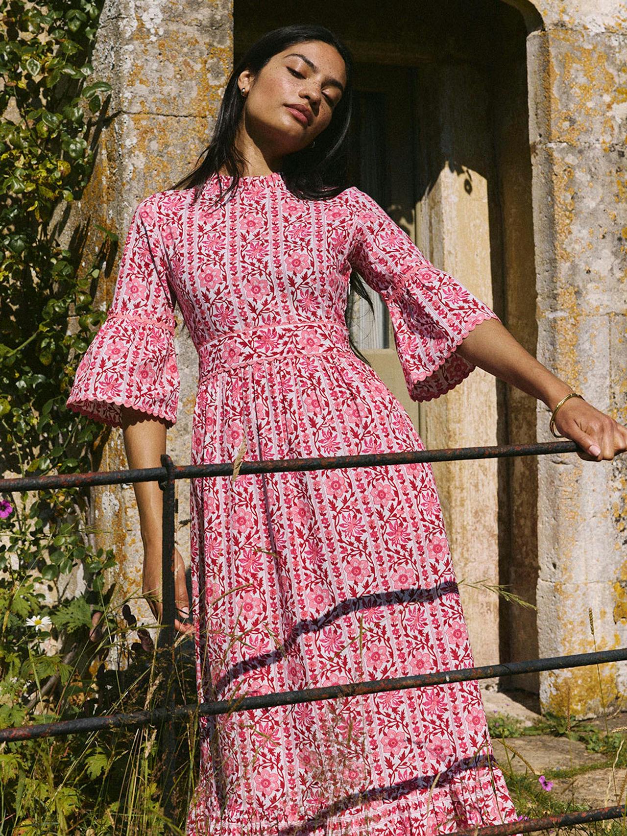 Rosewood border Savannah dress Dresses Pink City Prints    - Collagerie