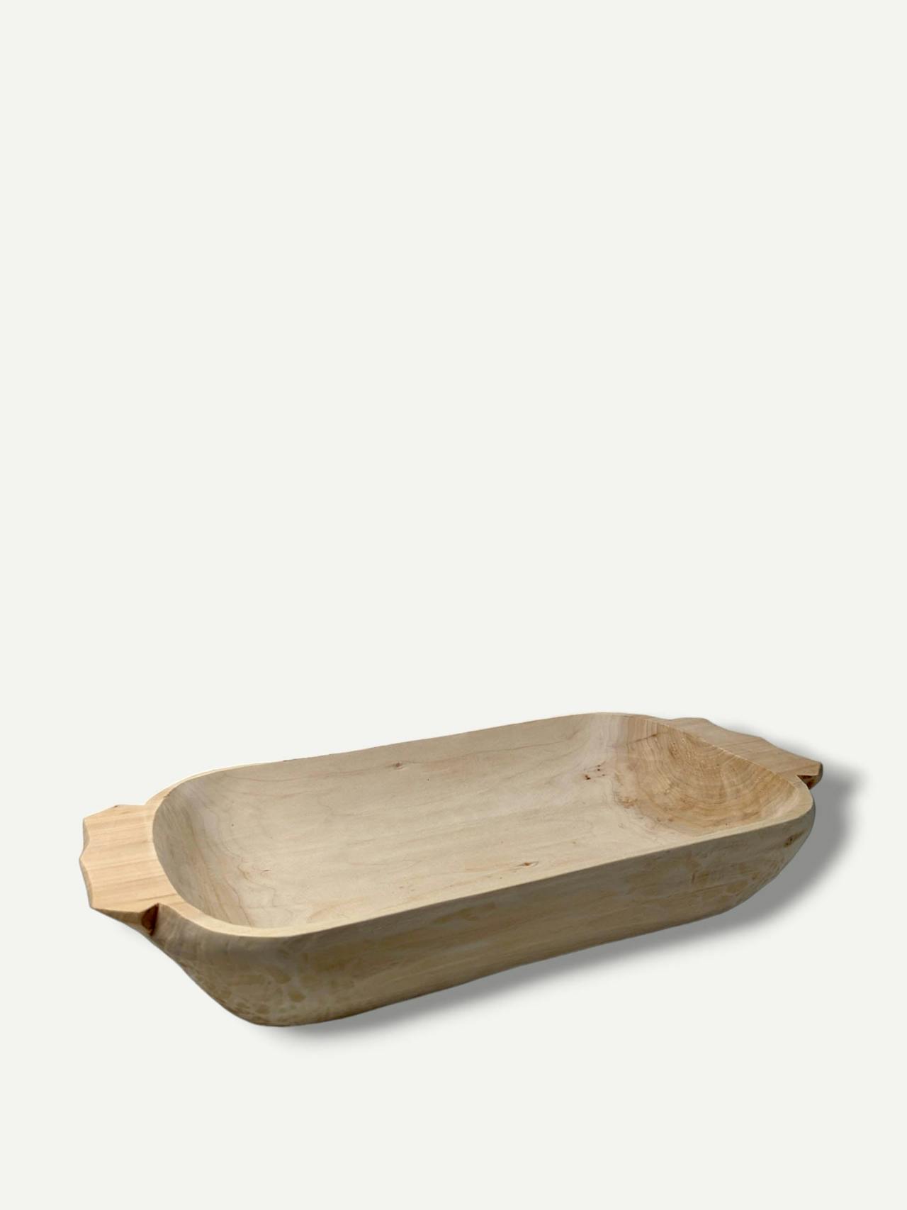 Medium wooden dough bowl