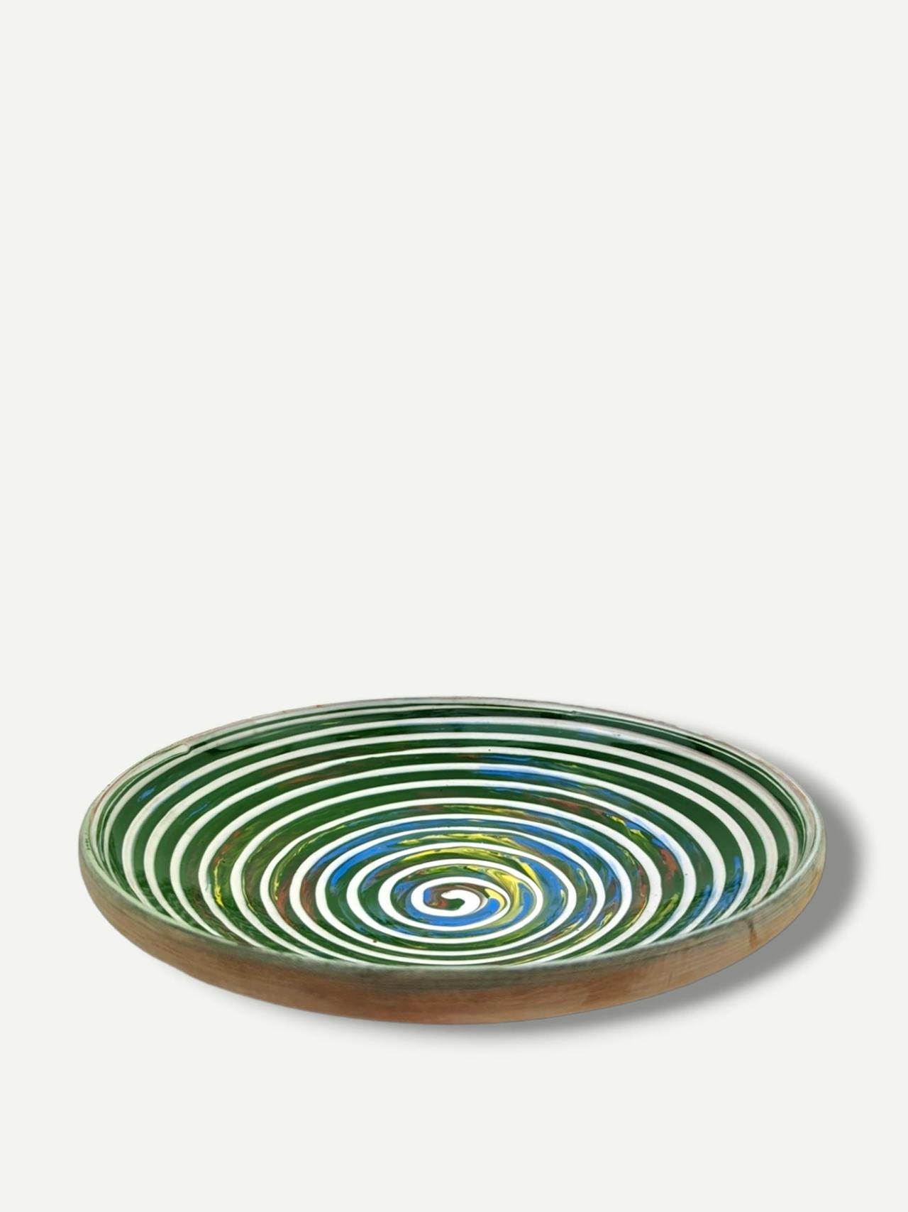 Extra large moss green serving dish  Casa de Folklore    - Collagerie