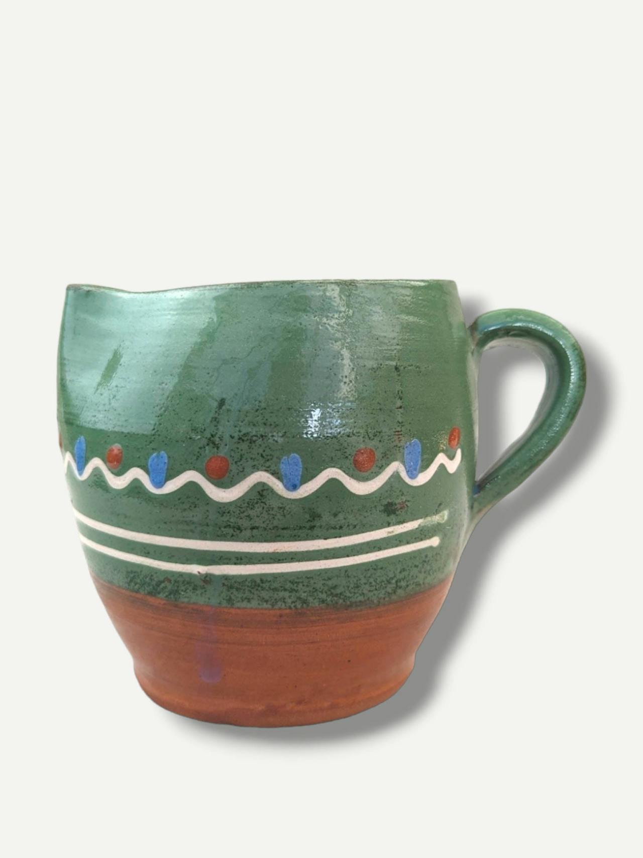 Moss green dot barrel jug  Casa de Folklore    - Collagerie