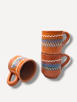 Tan cylinder mug Clay Mug Casa de Folklore    - Collagerie