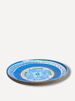 Large soft blue servings dish II  Casa de Folklore    - Collagerie