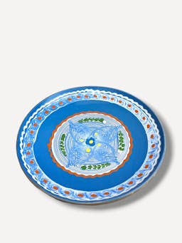 Large soft blue servings dish II  Casa de Folklore    - Collagerie