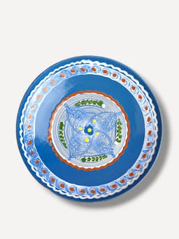 Large soft blue servings dish II  Casa de Folklore    - Collagerie