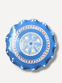 Large soft blue servings dish II  Casa de Folklore    - Collagerie