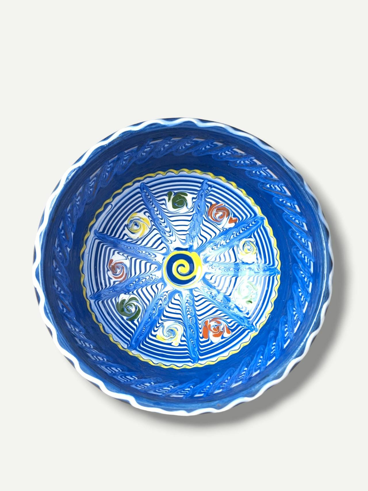 Cobalt deep serving bowl V Horezu Fruit Bowl Casa de Folklore    - Collagerie