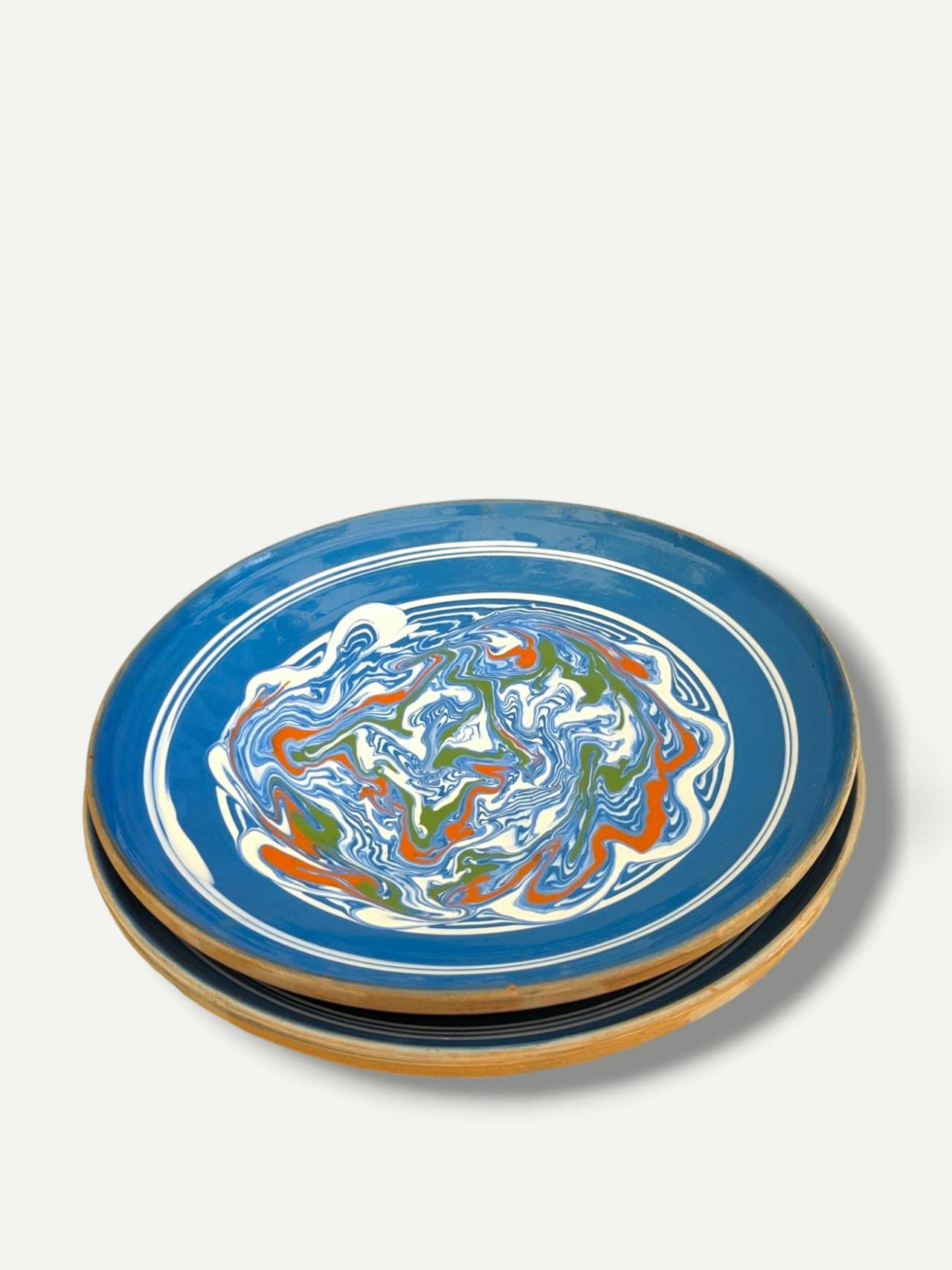 Marble effect large serving plate  Casa de Folklore    - Collagerie