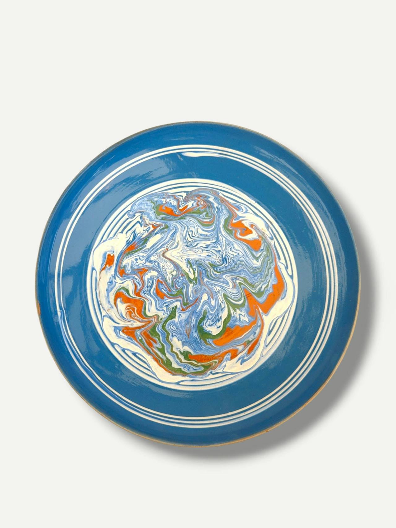 Marble effect large serving plate