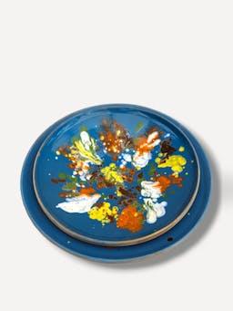 Cobalt splatter serving plate Horezu Deep Plate Casa de Folklore    - Collagerie