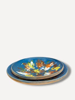 Cobalt splatter serving plate Horezu Deep Plate Casa de Folklore    - Collagerie