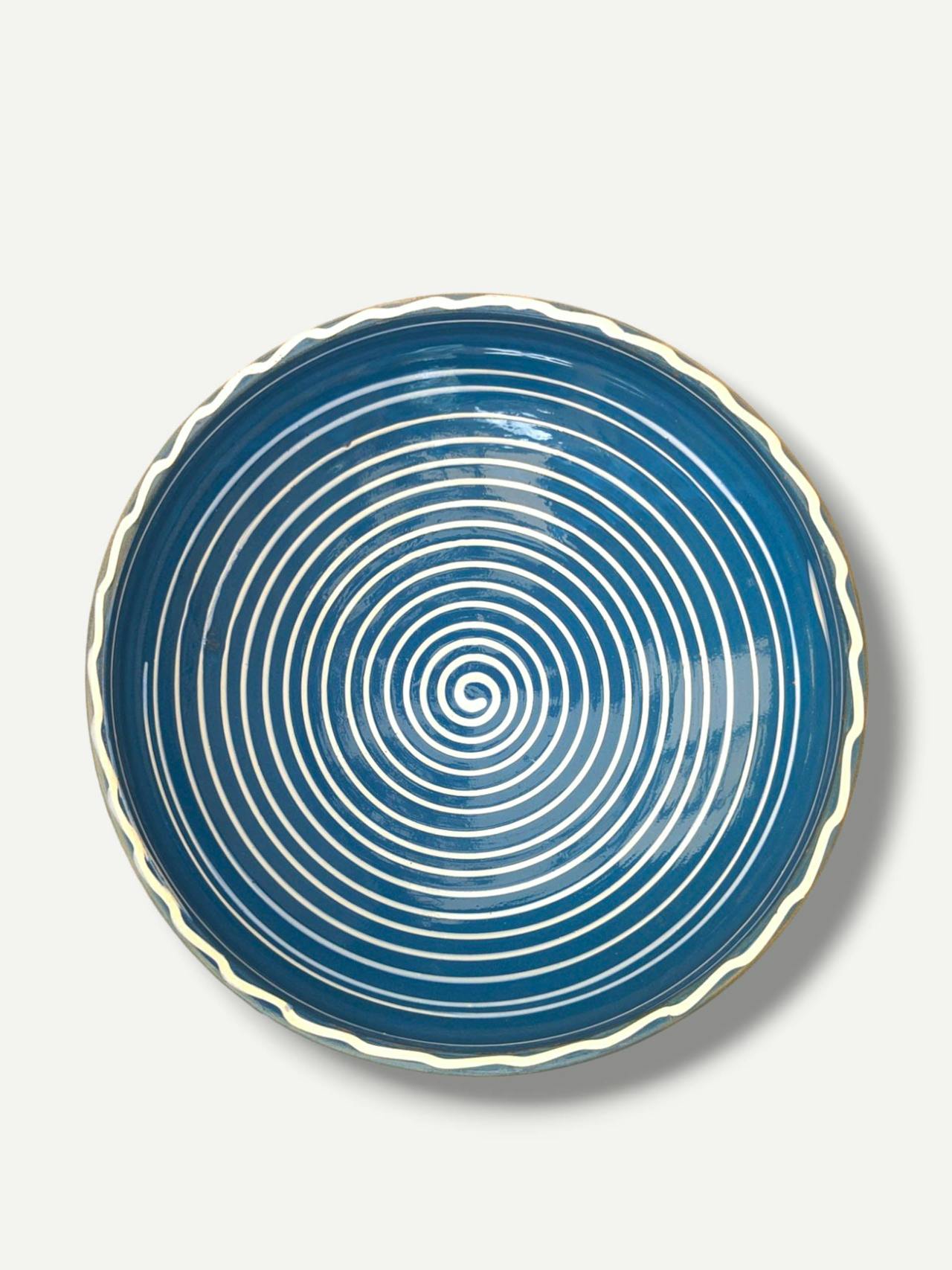 Cobalt swirl fruit bowl