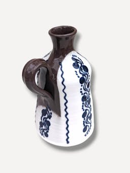 Sitar ecru blue bottle vase III  Casa de Folklore    - Collagerie