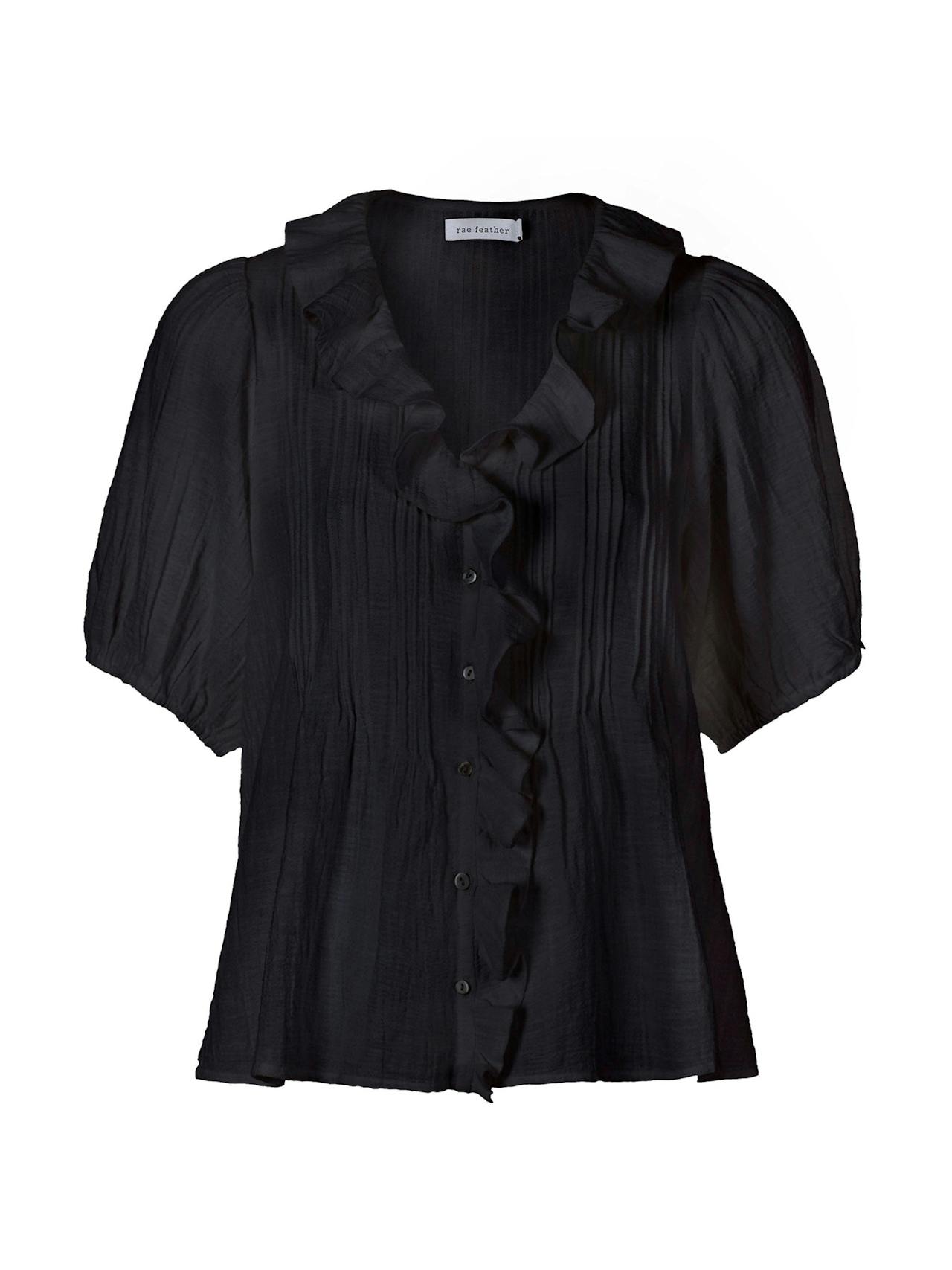 Black Flora cheesecloth blouse