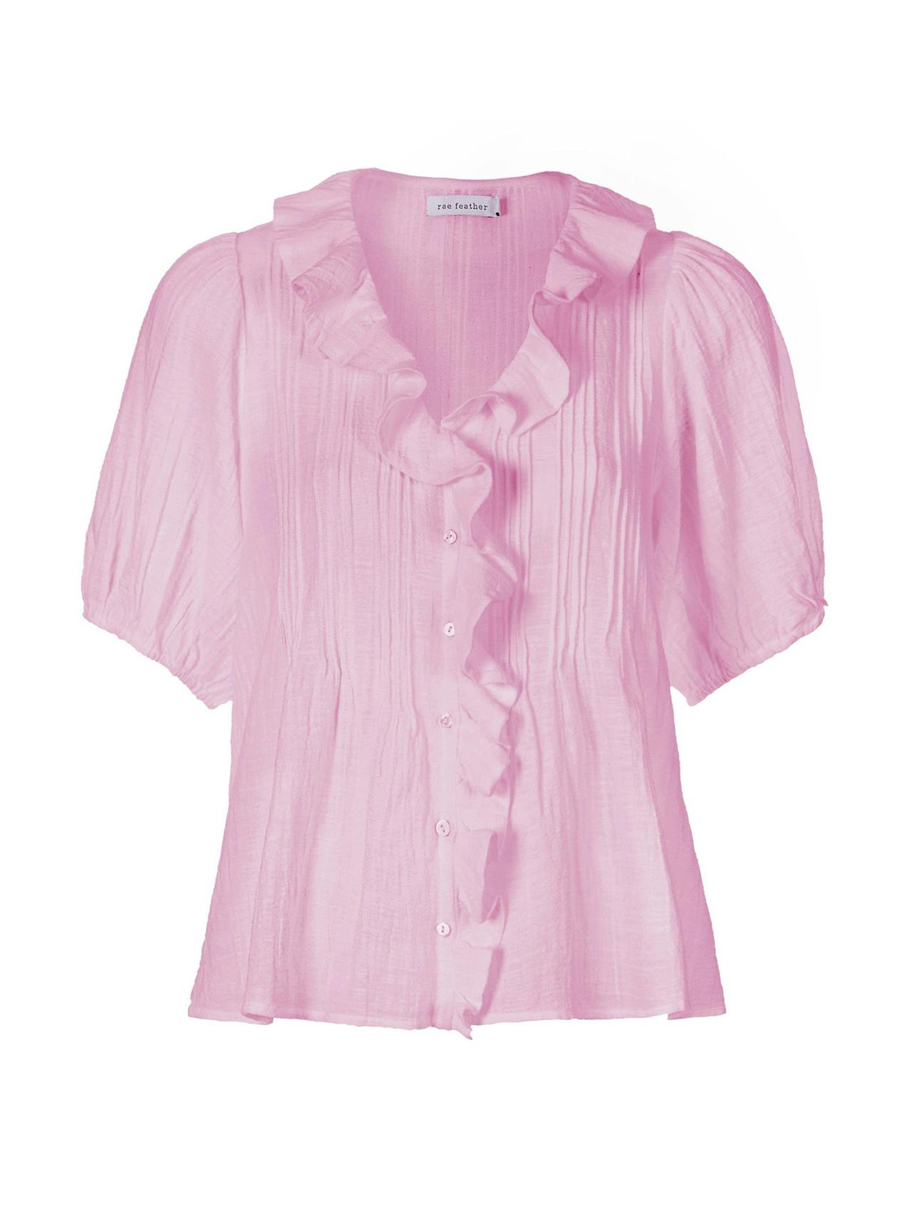 Pink Flora cheesecloth blouse