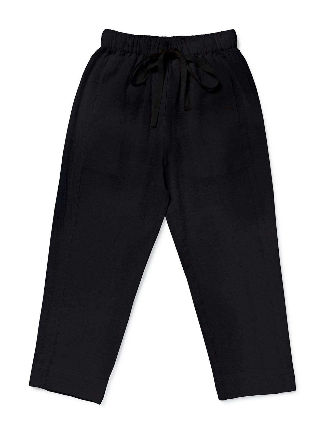 Black cheesecloth trousers