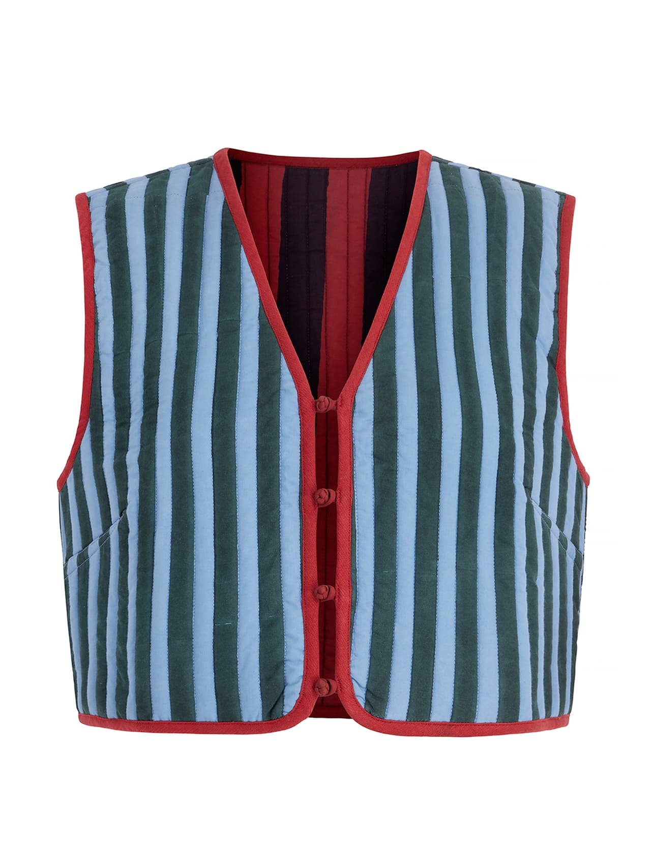 Reversible pina waistcoat in cinder stripe