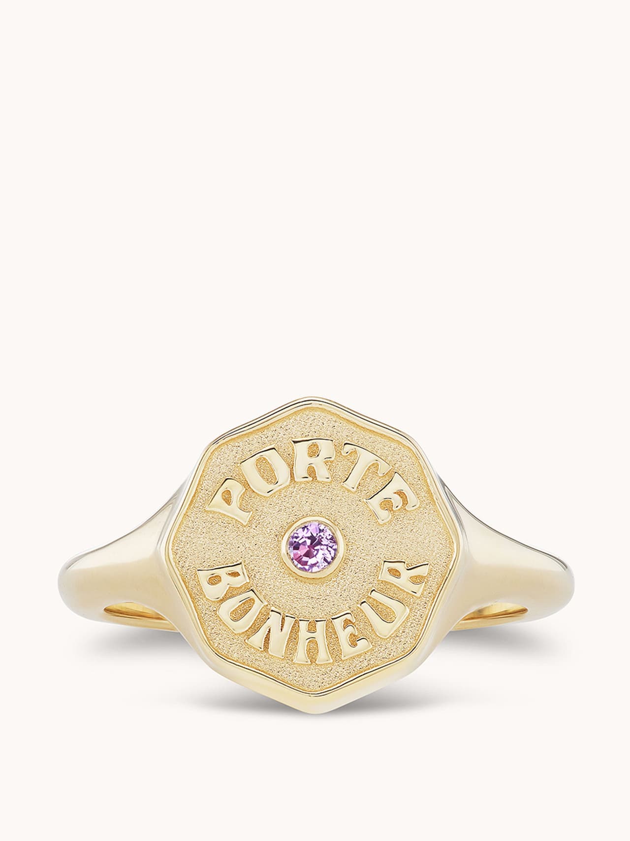 Porte Bonheur signet pink sapphire Rings Marlo Laz    - Collagerie